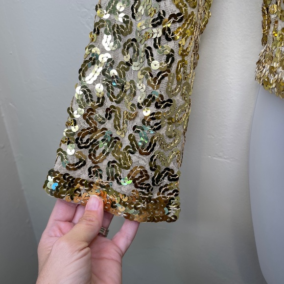 Gold Hawk | Golden Sequin Embellished Cardigan - Picture 6 of 16